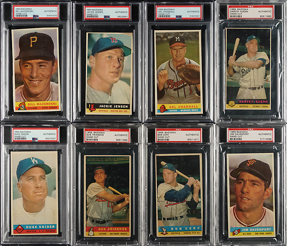 1959 Bazooka PSA-Graded Collection (8) Including Duke Snider and Bill Mazeroski