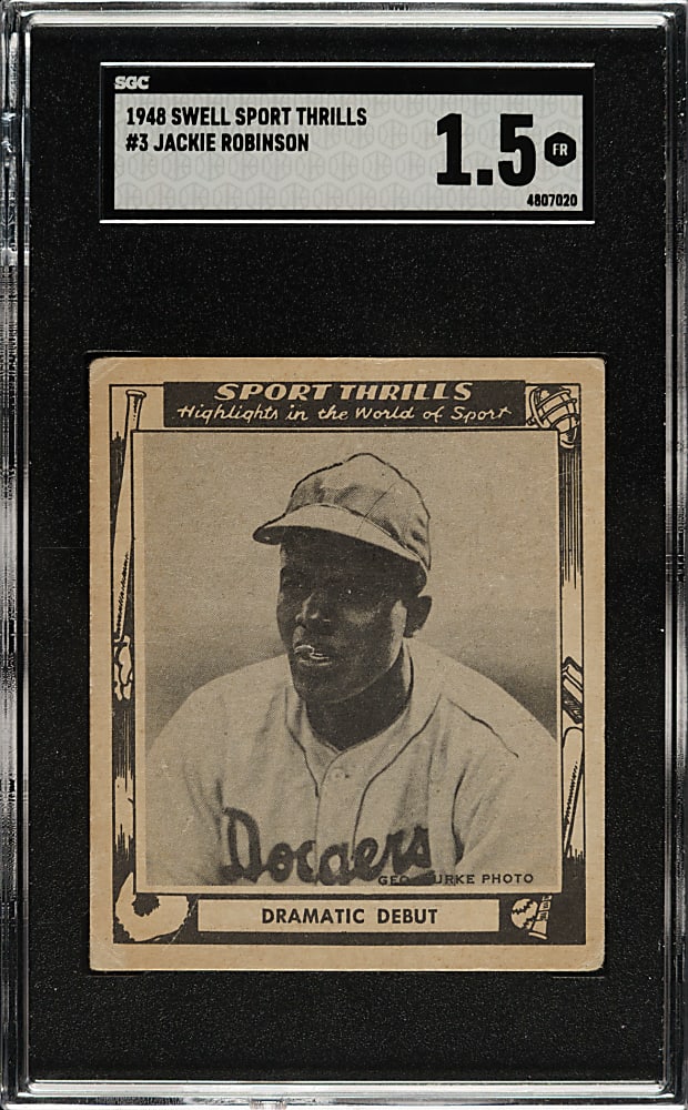 1948 Swell Bubble Gum Sport Thrills #3 Jackie Robinson SGC FAIR 1.5