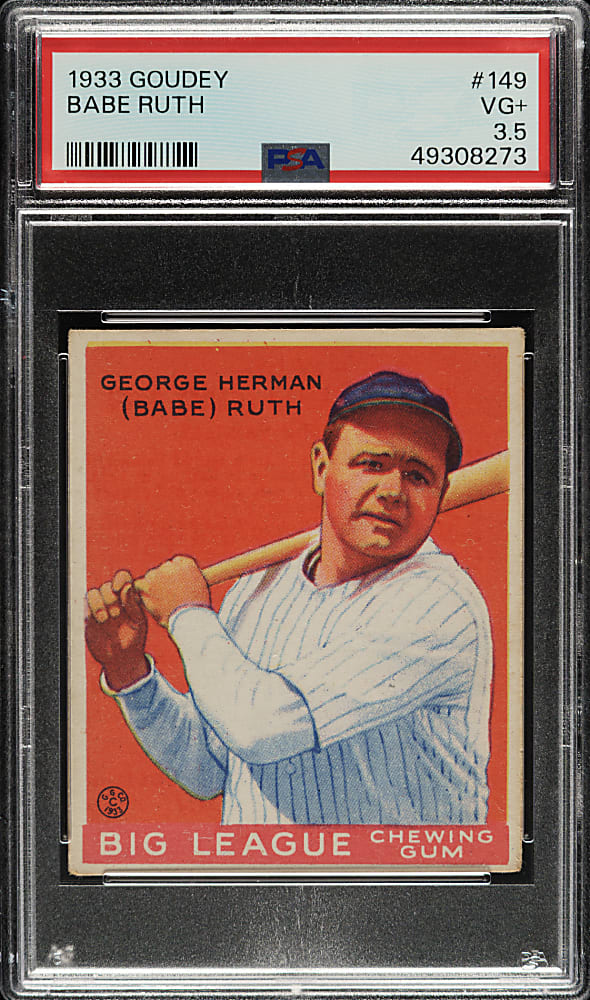 1933 R319 Goudey #149 Babe Ruth PSA VG+ 3.5