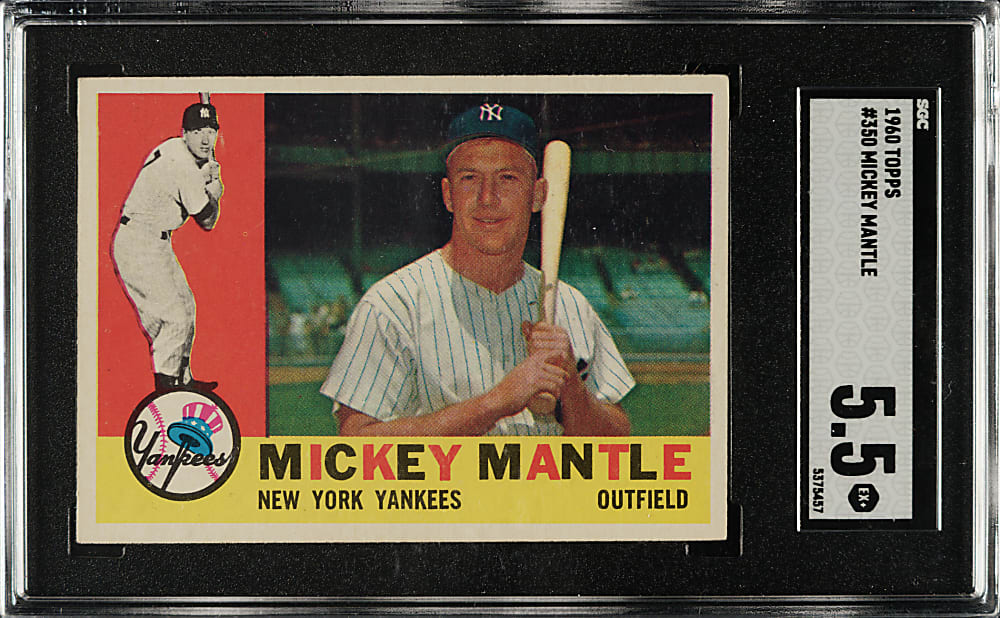 1960 Topps #350 Mickey Mantle SGC EX+ 5.5