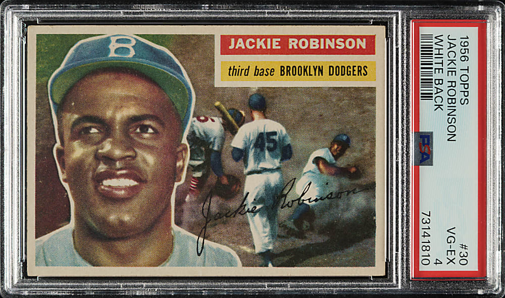 1956 Topps #30 Jackie Robinson White Back PSA VG-EX 4