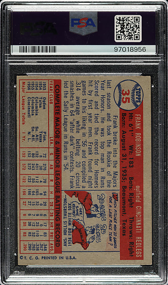 1957 Topps #35 Frank Robinson Rookie PSA EX-MT 6