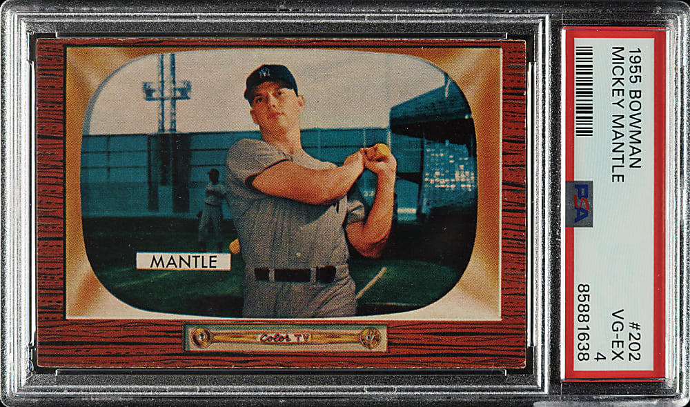 1955 Bowman #202 Mickey Mantle PSA VG-EX 4