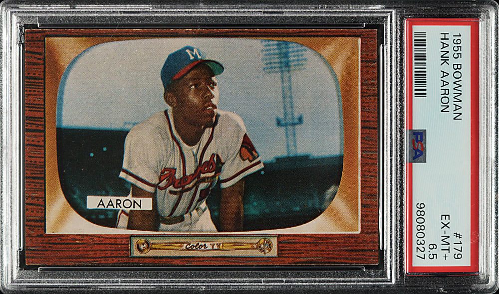 1955 Bowman #179 Hank Aaron PSA EX-MT+ 6.5