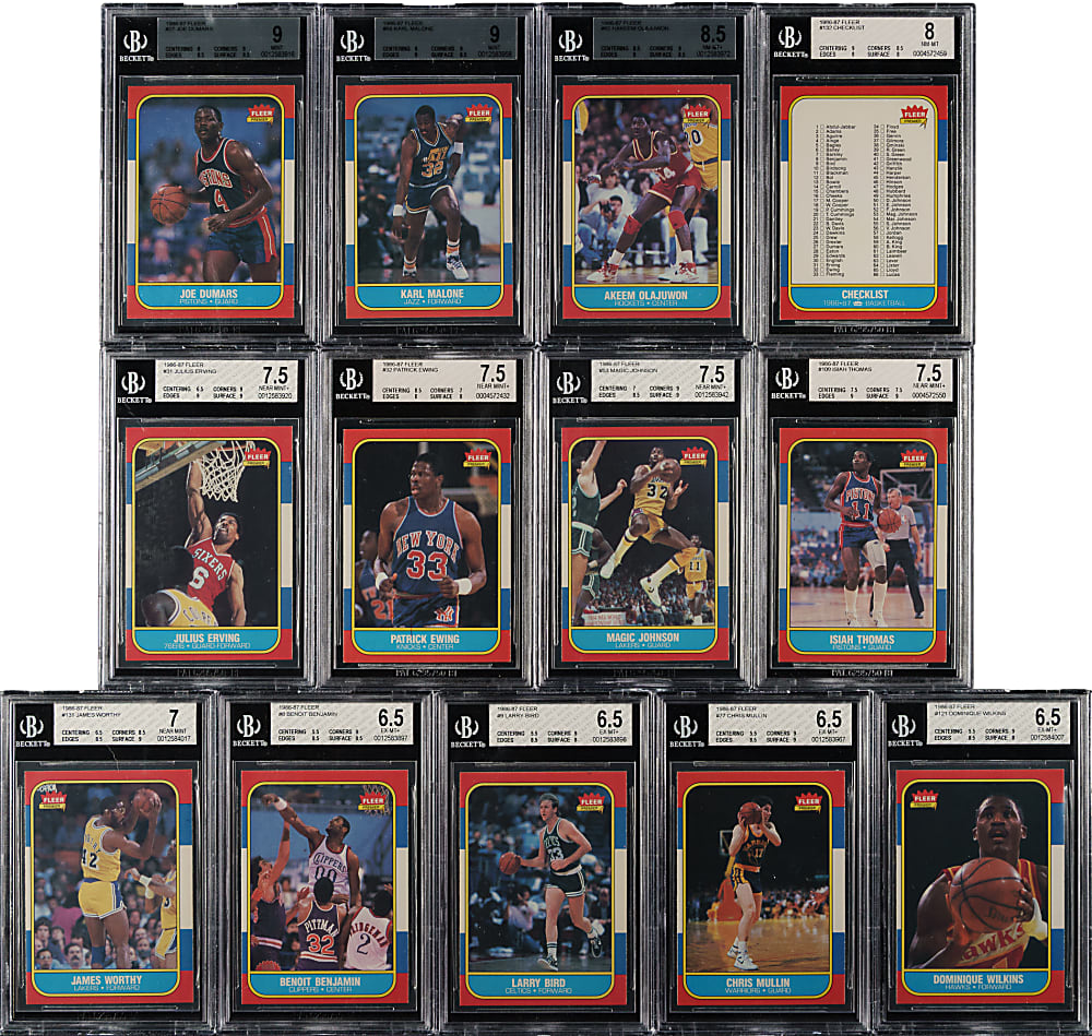 1986-1987 Fleer Basketball BGS-Graded Near-Complete Set (131/132)