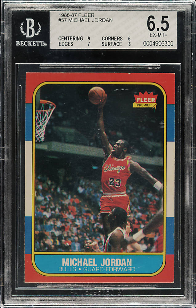 1986-1987 Fleer Basketball #57 Michael Jordan Rookie BGS EX-MT+ 6.5