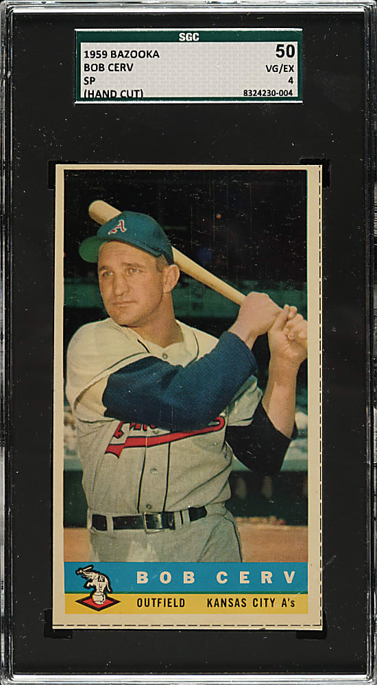 1959 Bazooka Bob Cerv Short Print SGC VG/EX 50