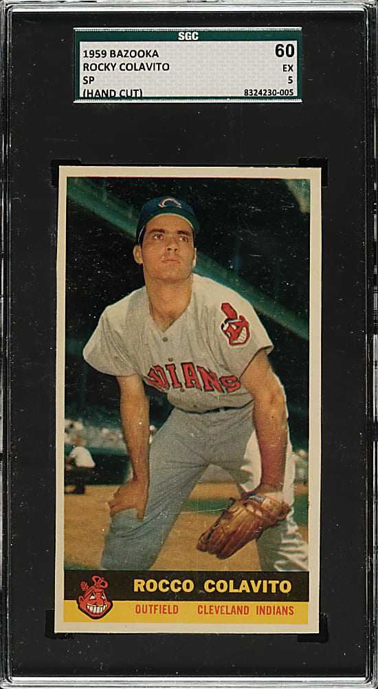 1959 Bazooka Rocky Colavito Short Print SGC EX 60