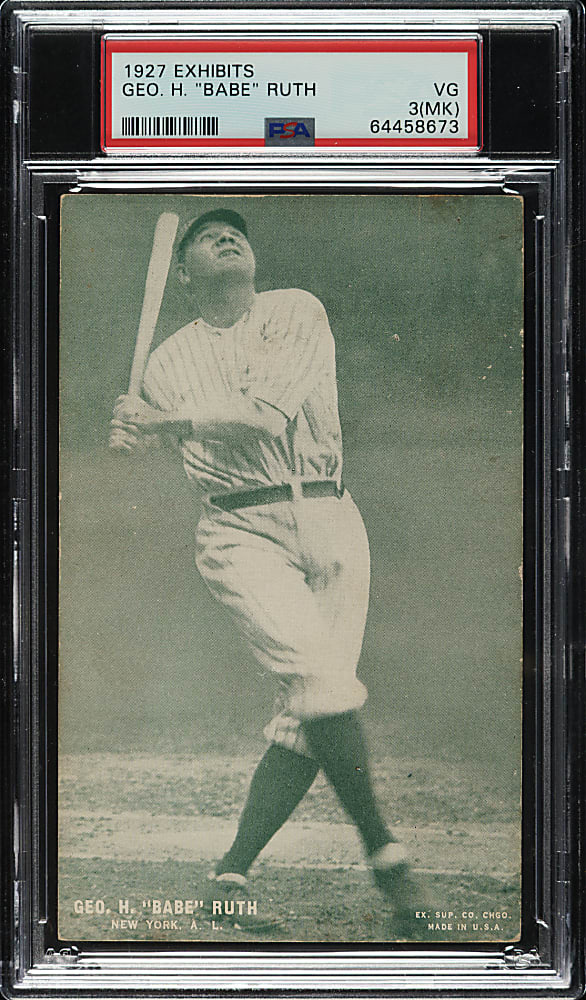 1927 Exhibits Babe Ruth PSA VG 3 (MK)