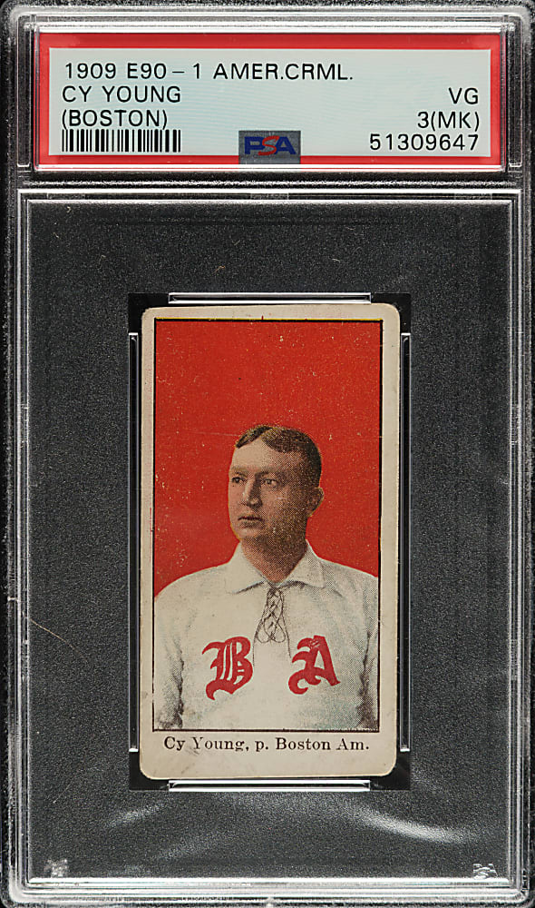1909-1911 E90-1 American Caramel Cy Young Boston PSA VG 3 (MK)