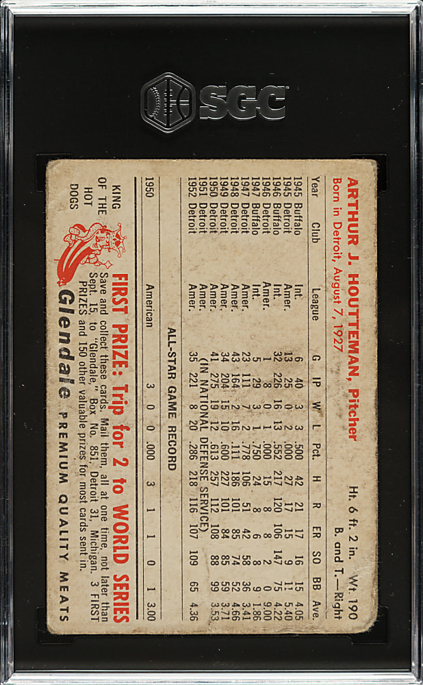 Rare 1953 Glendale Meats Art Houtteman SGC GOOD 2