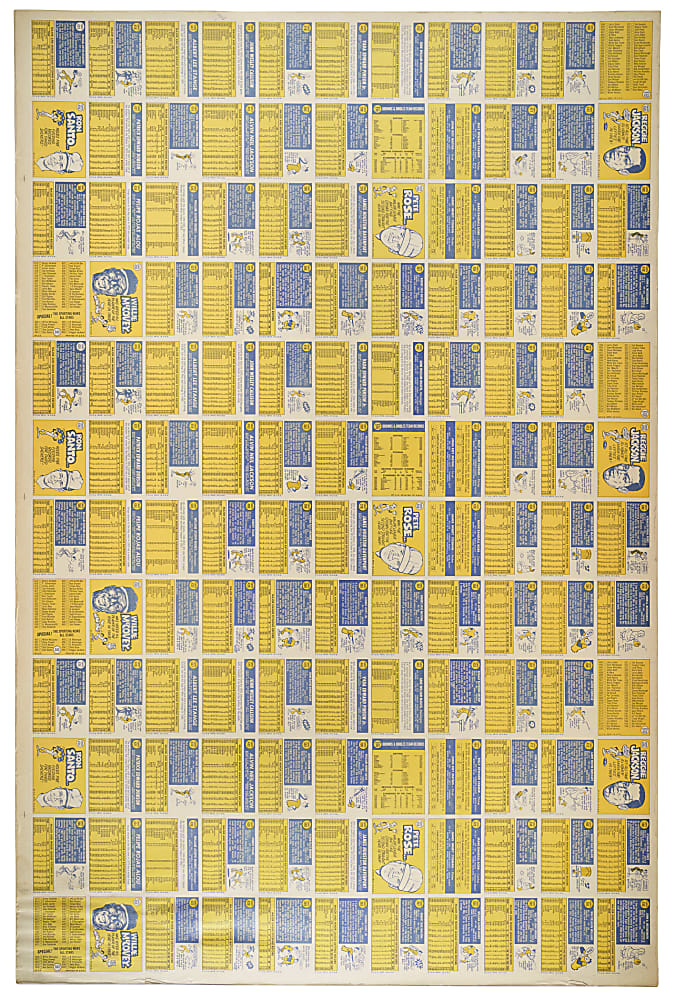 1970 Topps Fourth Series Uncut Sheet (132 Cards) Including Three Reggie Jackson All-Star and Three Pete Rose All-Star