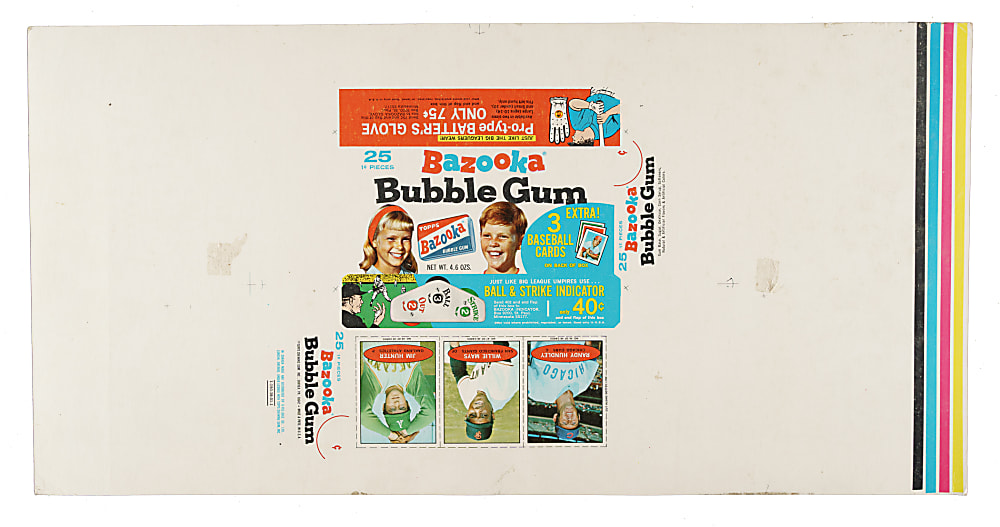 1971 Bazooka Uncut Proof Sheet with Entire Display Box Featuring Willie Mays