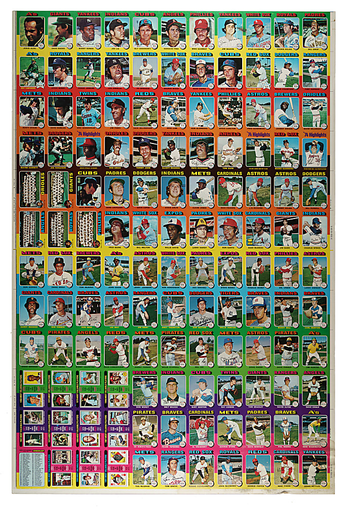 1975 Topps Mini Uncut Sheet (132 Cards) Including Ryan, Schmidt, Winfield, and Stargell