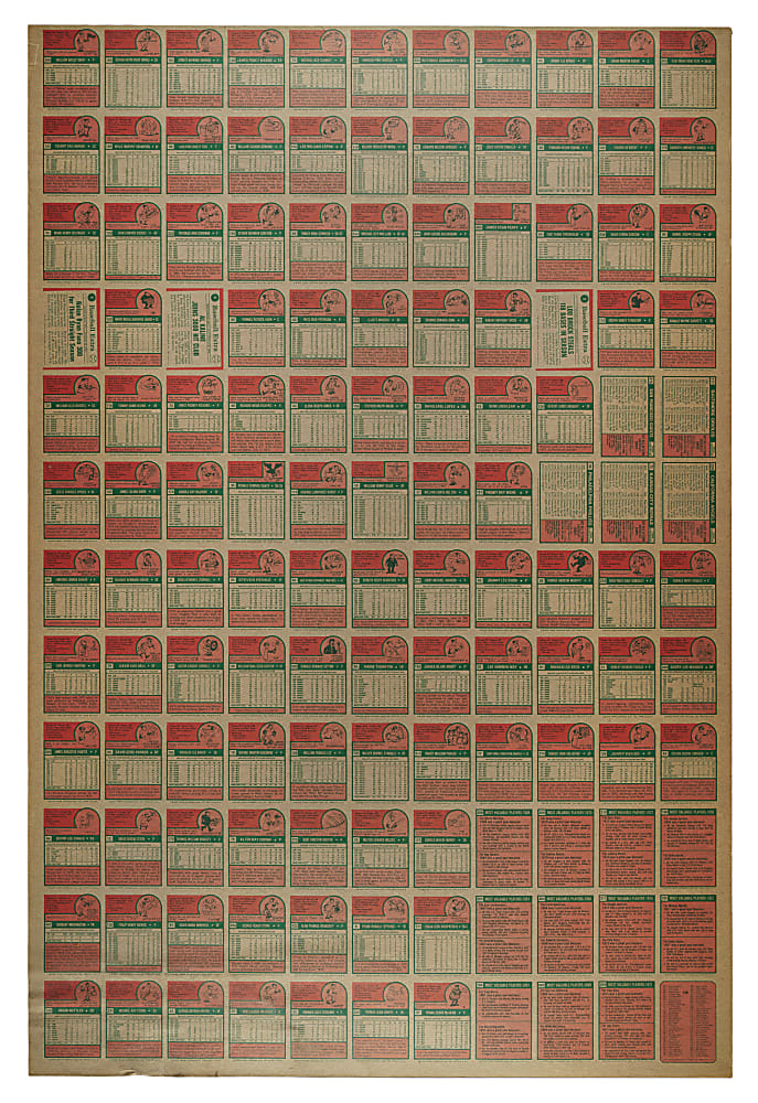1975 Topps Mini Uncut Sheet (132 Cards) Including Ryan, Schmidt, Winfield, and Stargell