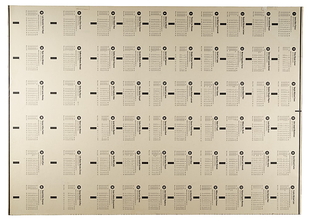 1977 Hostess Uncut Proof Sheet (60 Cards) Including Jackson, Rose, Brett, and Seaver