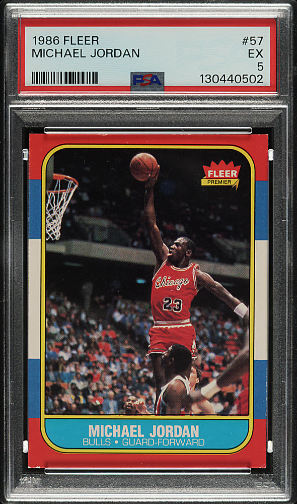 1986-1987 Fleer Basketball #57 Michael Jordan Rookie PSA EX 5