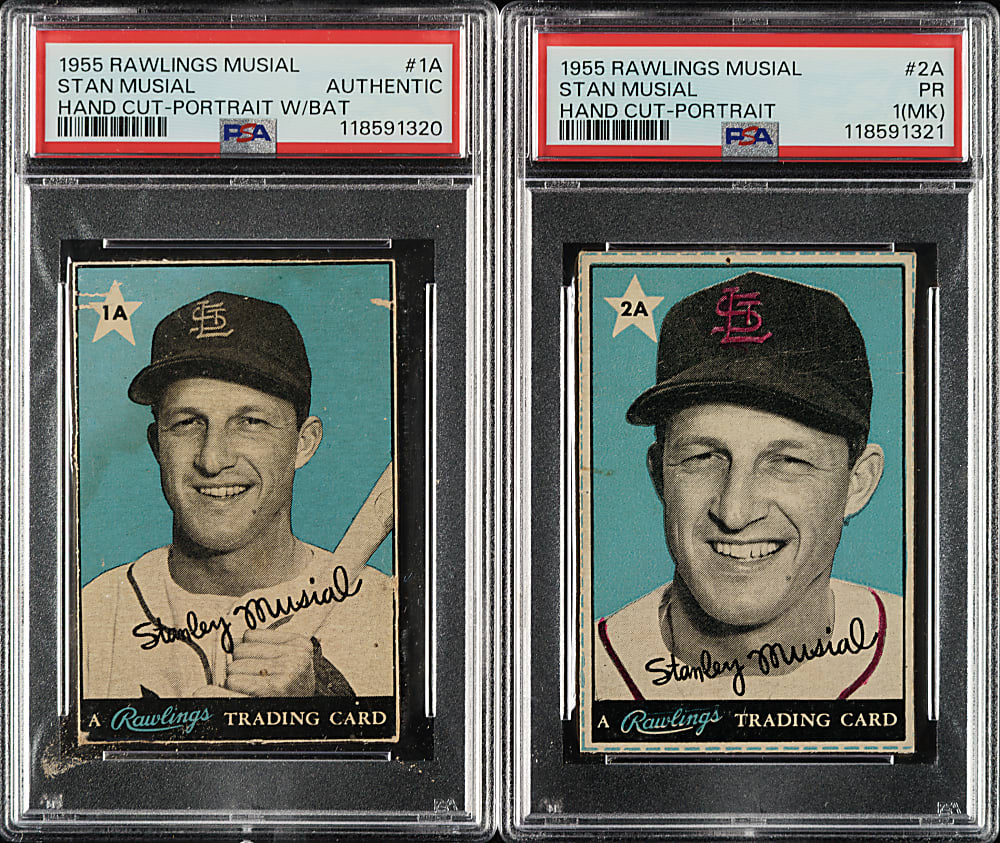 1955 Rawlings Stan Musial Glove Box PSA-Graded Pair