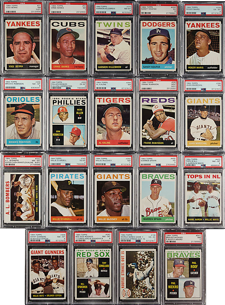1964 Topps Complete Set (587) Including 23 PSA-Graded Cards