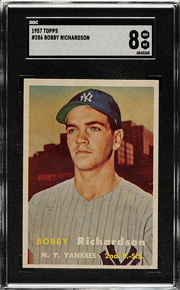 1957 Topps #286 Bobby Richardson Rookie SGC NM/MT 8