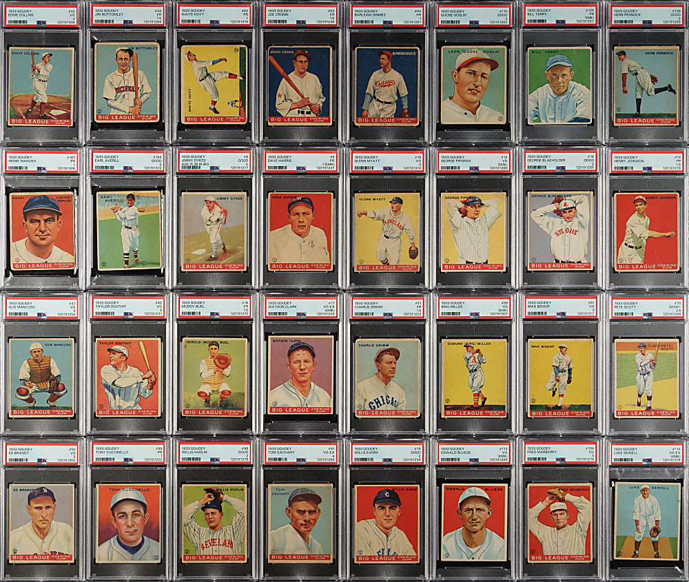 1933 R319 Goudey Partial Set (99/240) Including 56 PSA-Graded Cards