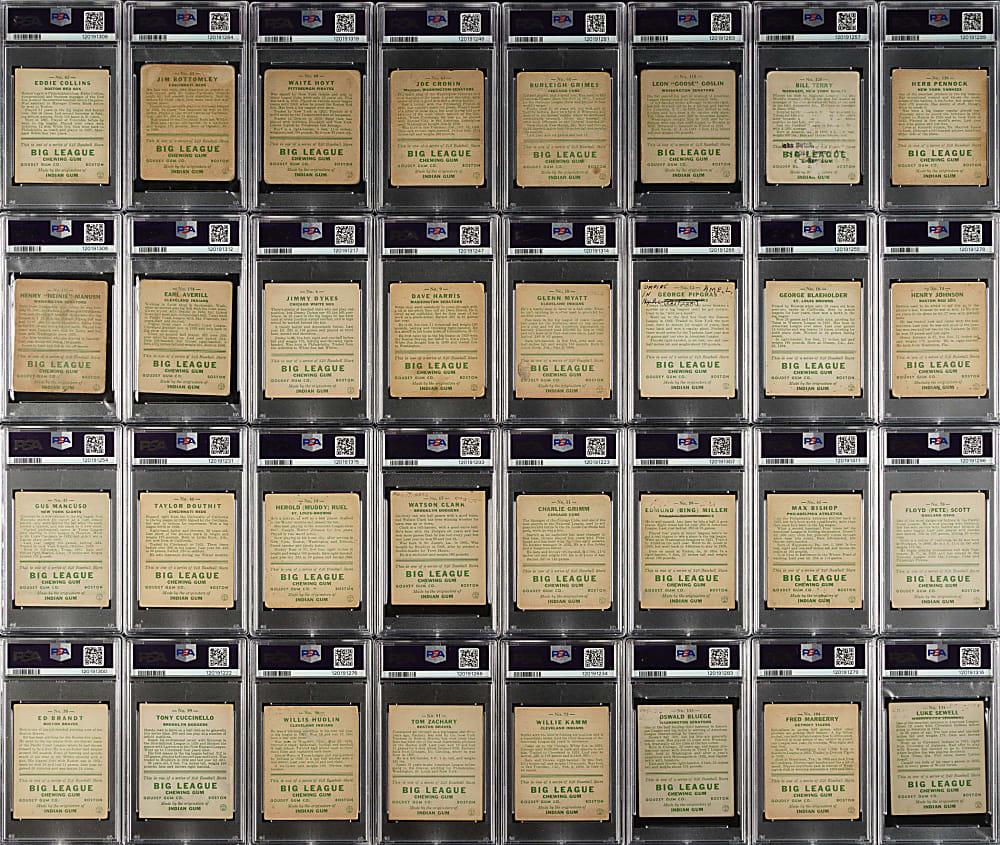 1933 R319 Goudey Partial Set (99/240) Including 56 PSA-Graded Cards