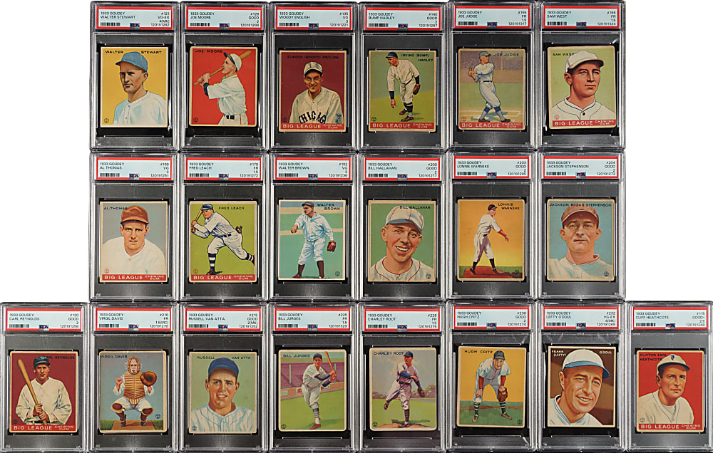 1933 R319 Goudey Partial Set (99/240) Including 56 PSA-Graded Cards