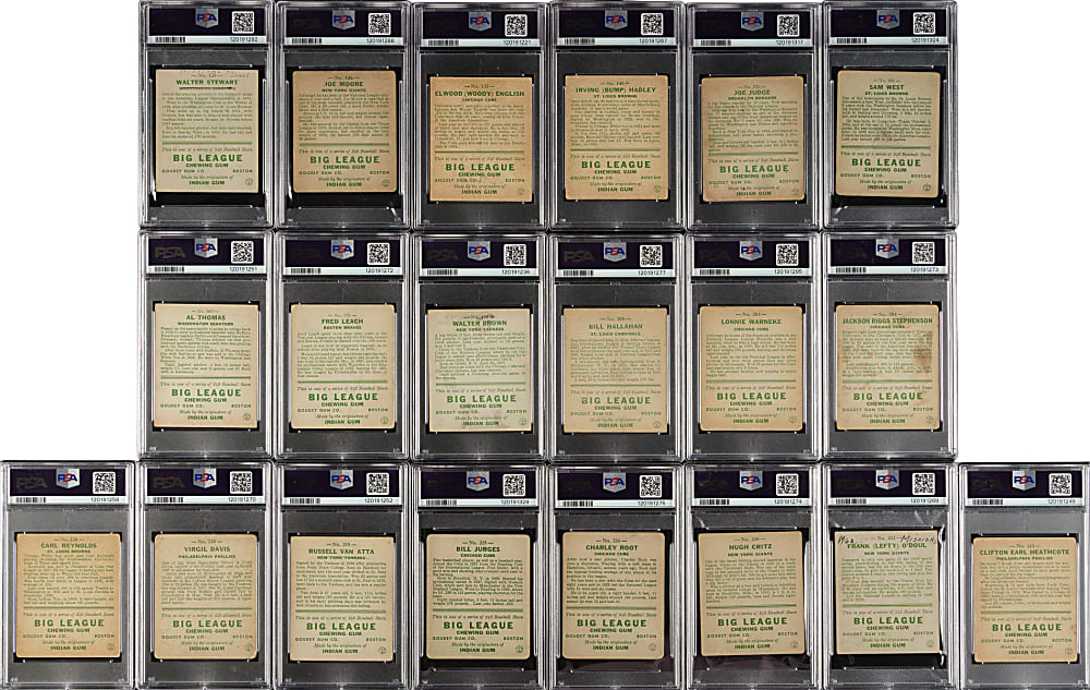 1933 R319 Goudey Partial Set (99/240) Including 56 PSA-Graded Cards