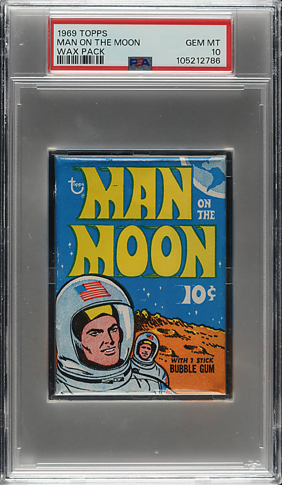 1969 Topps "Man on the Moon" Unopened Wax Pack PSA GEM MINT 10 - 1 of 2!