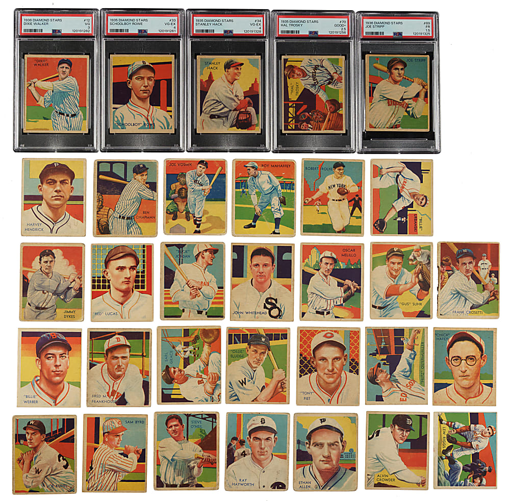 1934-1936 R327 Diamond Stars Collection (36) Including Ernie Lombardi, Pie Traynor, and Rick Ferrell