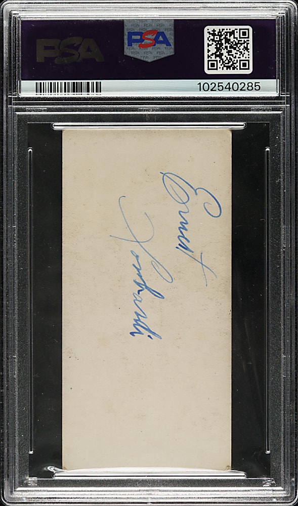 Signed 1930 Zeenut PCL Ernie Lombardi with Coupon PSA VG 3 with MINT 9 Signature - The Only PSA-Graded Example!