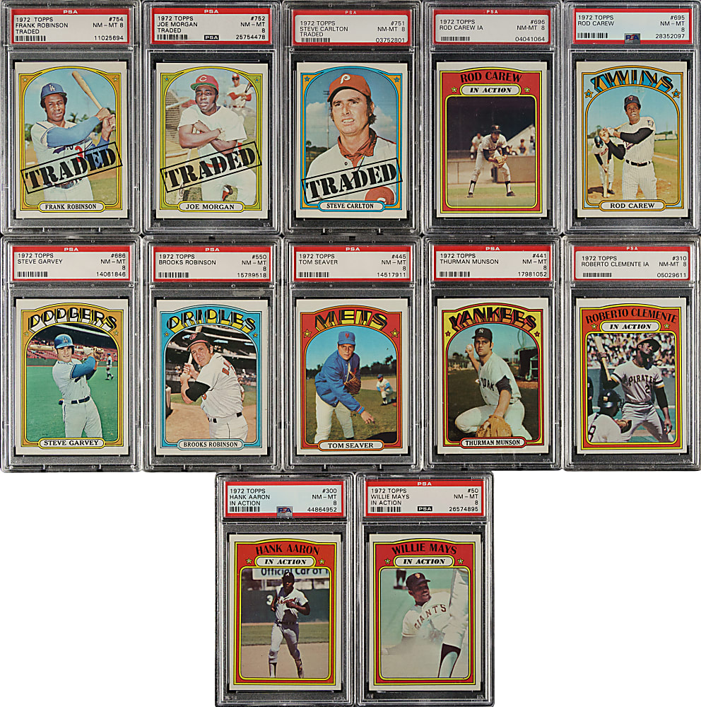 1972 Topps Complete Set (787): #30 PSA Set Registry (8.13 GPA)