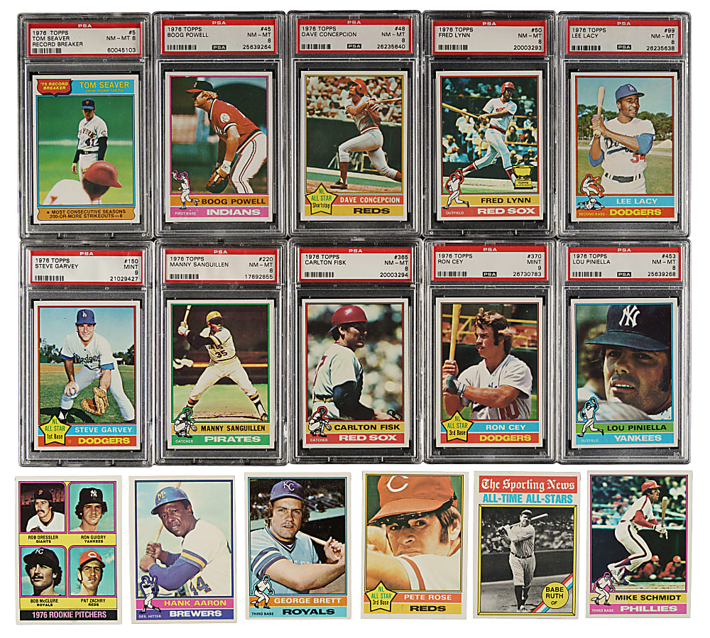 1976 Topps Complete Set (660) Plus Traded Series (44) Including 15 PSA-Graded Cards
