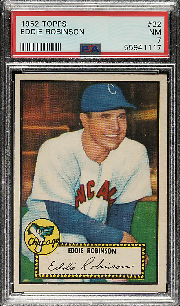 1952 Topps #32 Eddie Robinson PSA NM 7