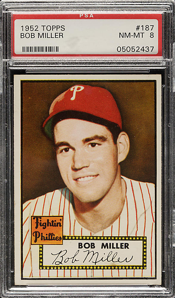 1952 Topps #187 Bob Miller PSA NM-MT 8