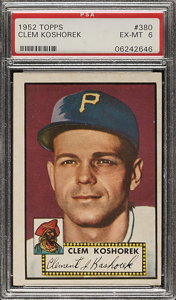 1952 Topps #380 Clem Koshorek High Number PSA EX-MT 6