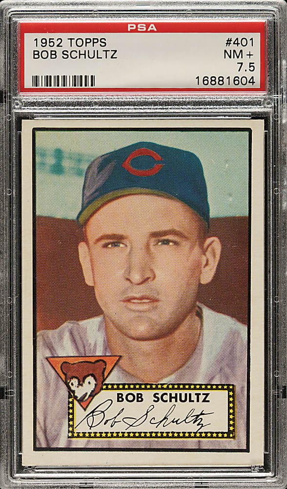 1952 Topps #401 Bob Schultz High Number PSA NM+ 7.5