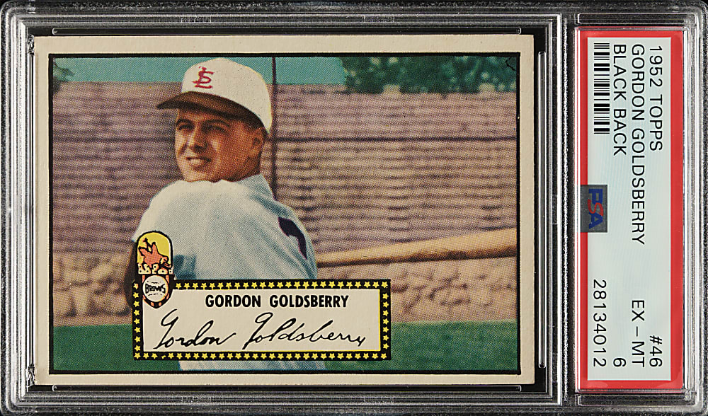 1952 Topps #46 Gordon Goldsberry Black Back PSA EX-MT 6