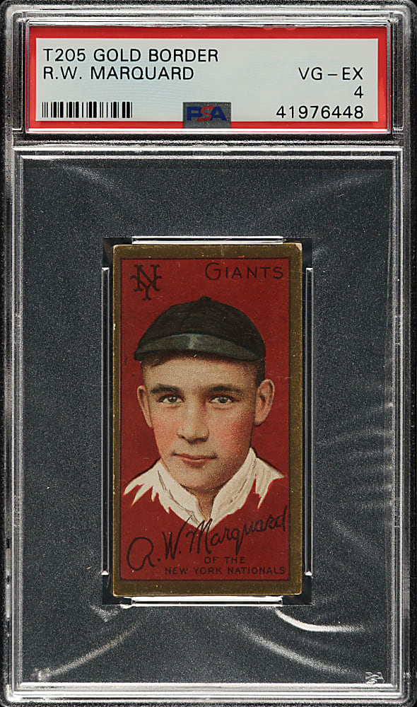 1911 T205 Gold Border Rube Marquard PSA VG-EX 4 - American Beauty Back