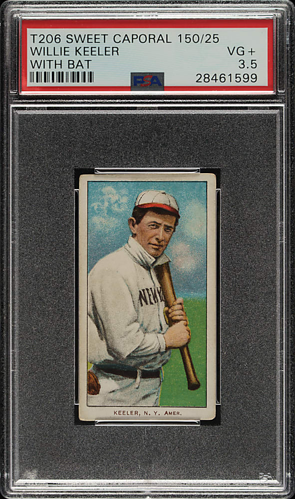 1909-1911 T206 White Border Willie Keeler with Bat PSA VG+ 3.5
