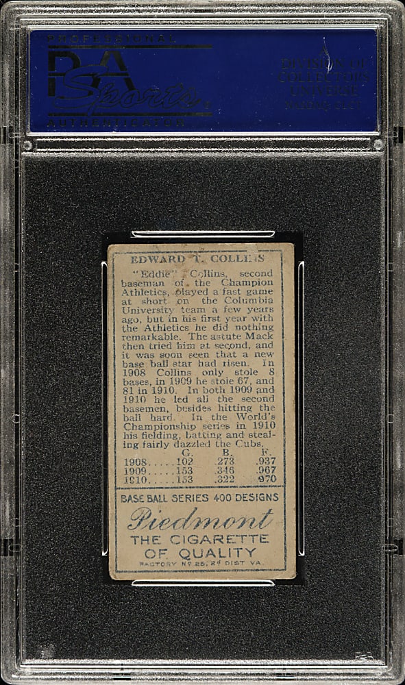 1911 T205 Gold Border Eddie Collins Open Mouth PSA VG-EX 4