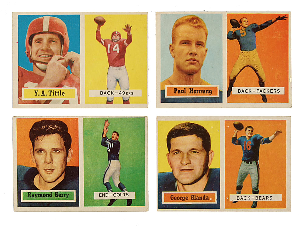 1957 Topps Football Partial Set (84/154) Including Raymond Berry and Paul Hornung Rookies