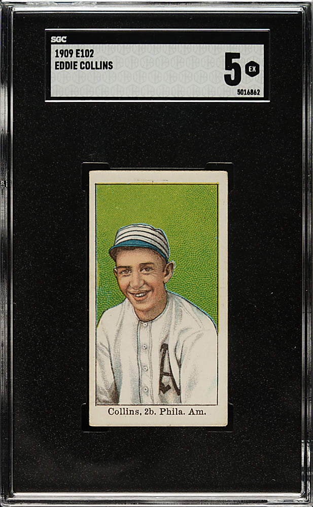 1909 E102 Anonymous "Set of 25" Eddie Collins SGC EX 5