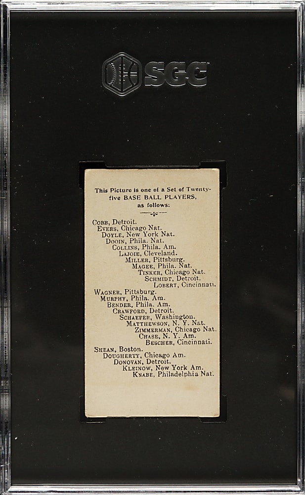 1909 E102 Anonymous "Set of 25" Eddie Collins SGC EX 5