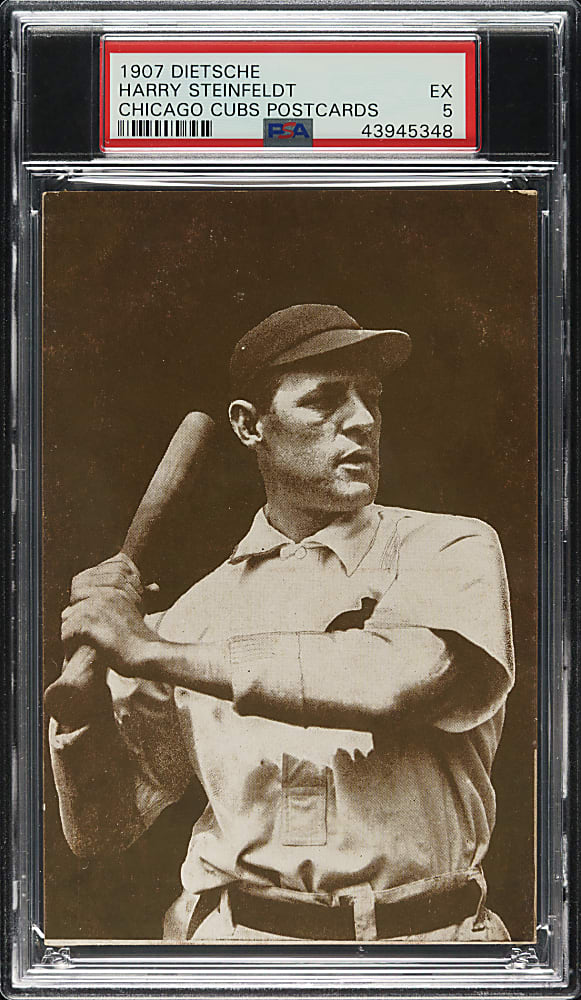 1907 A. C. Dietsche Chicago Cubs Postcard Harry Steinfeldt PSA EX 5 - 1 of 2 - Highest Graded!