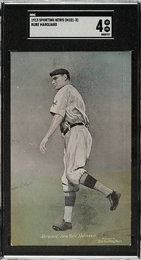 1913 M101-3 Sporting News Postcards Rube Marquard SGC VG/EX 4