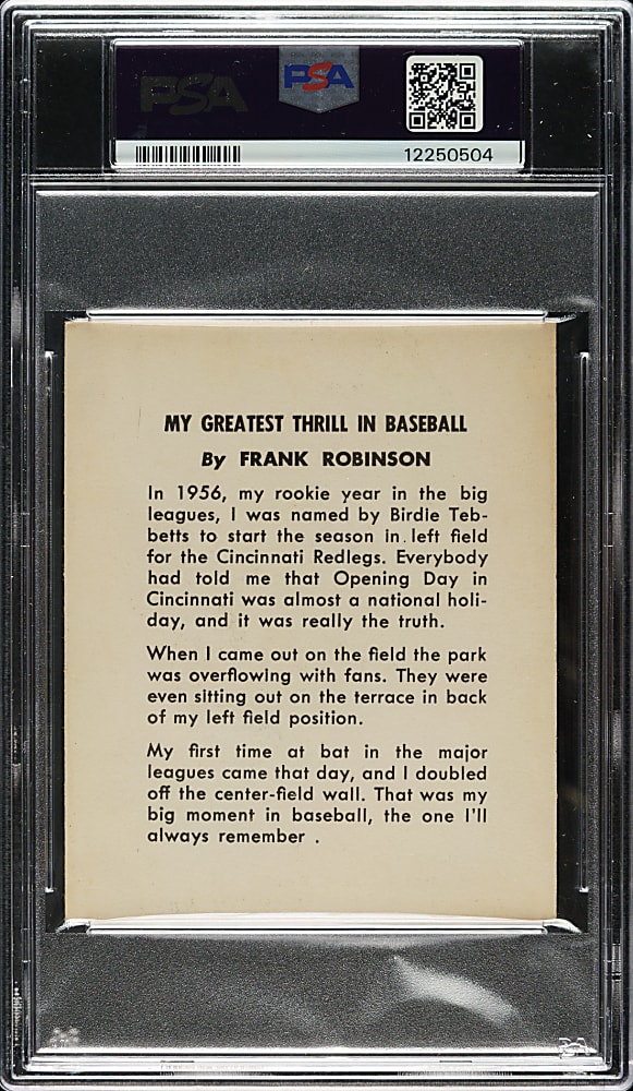 1958 Kahn's Wieners Frank Robinson PSA EX-MT 6