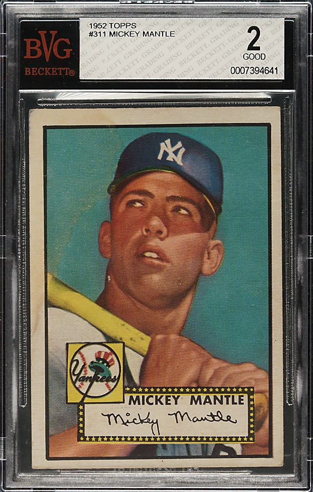 1952 Topps #311 Mickey Mantle BVG GOOD 2