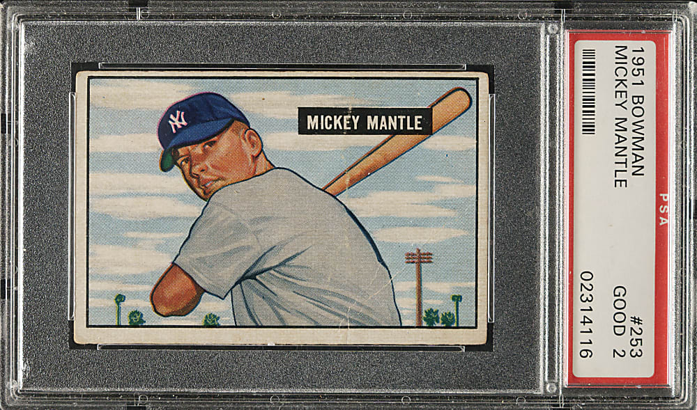 1951 Bowman #253 Mickey Mantle Rookie PSA GOOD 2