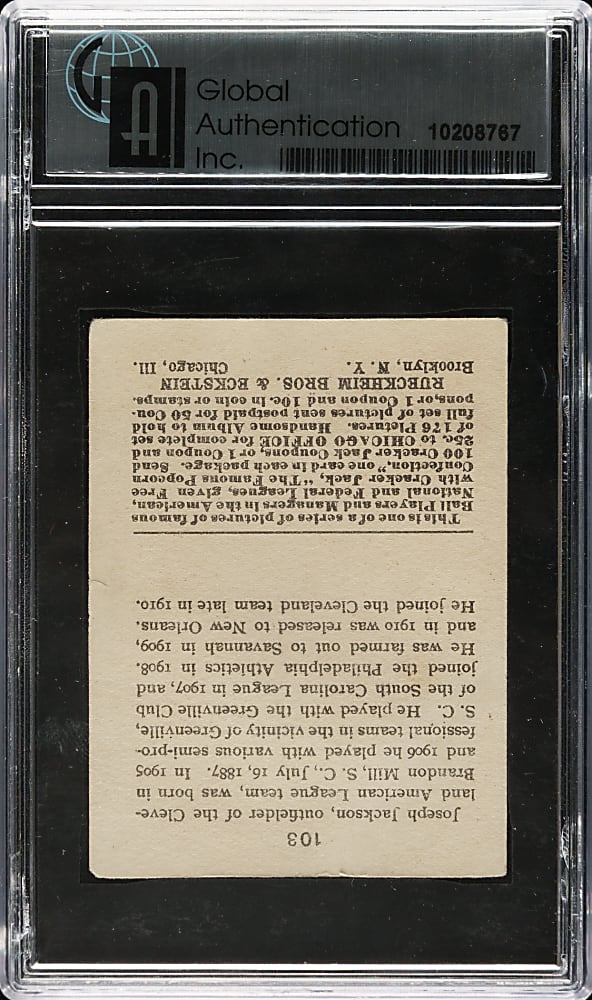 1915 E145 Cracker Jack #103 Joe Jackson GAI G-VG 2.5